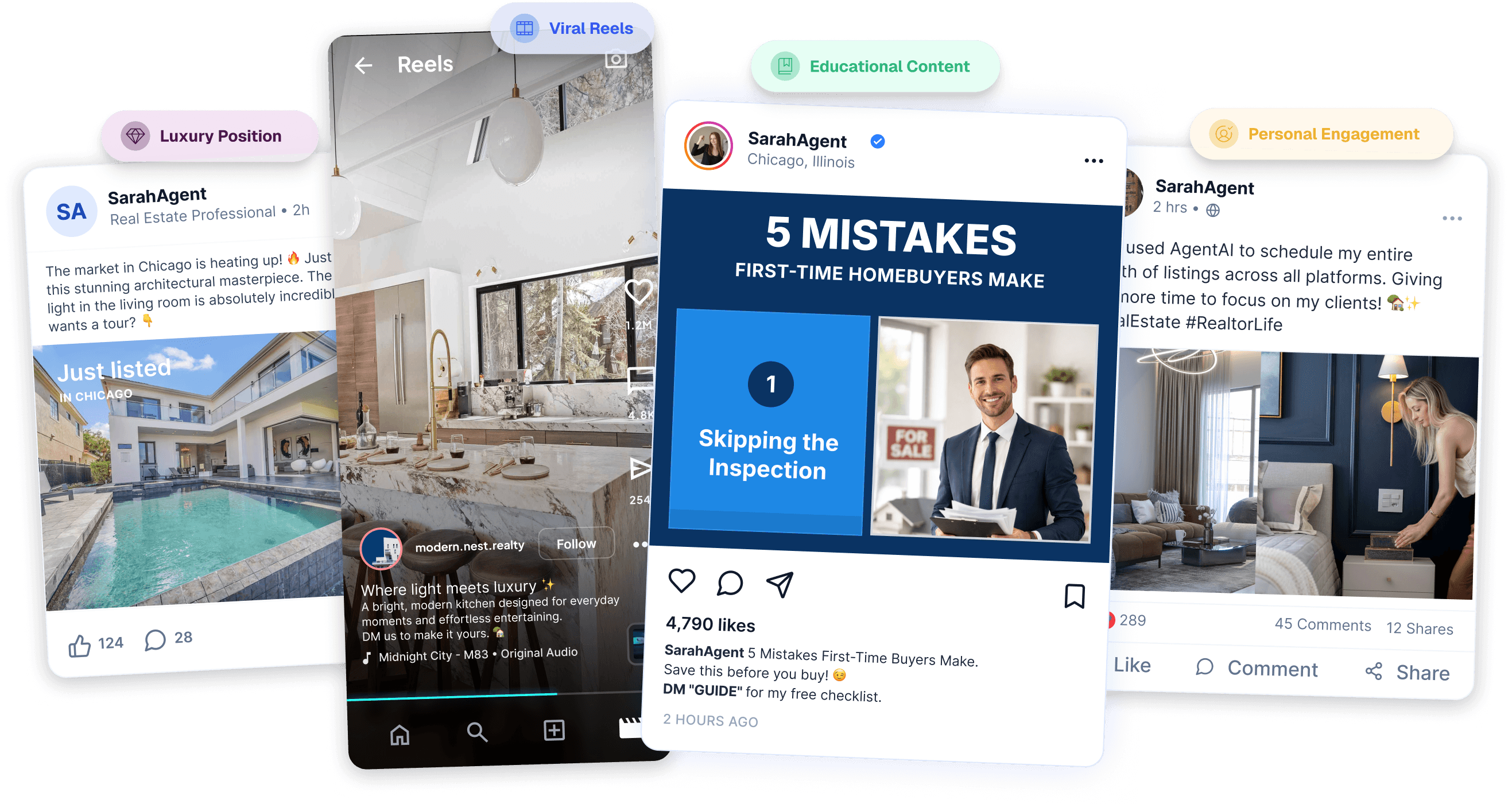 Social media posts generated with AgentAI Connect